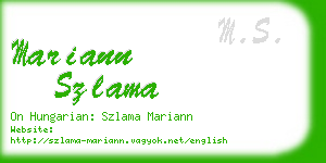 mariann szlama business card